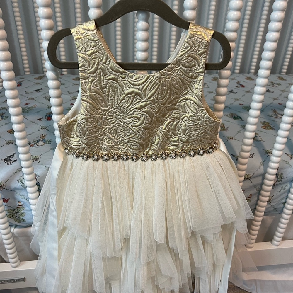 American Princess Gold and Cream Dress perfect for the holidays and Christmas